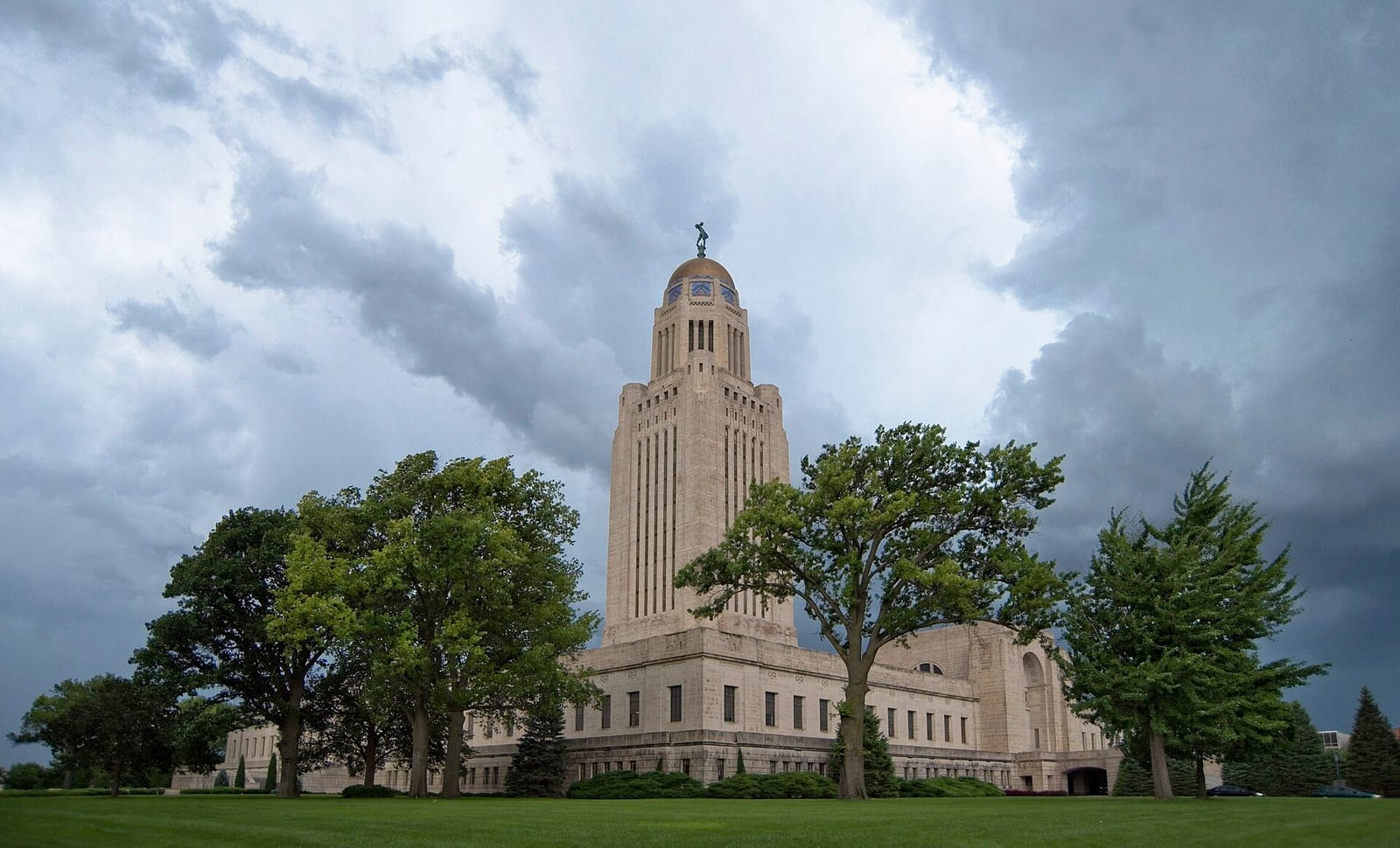 The Nebraska State Capitol tower in Lincoln
