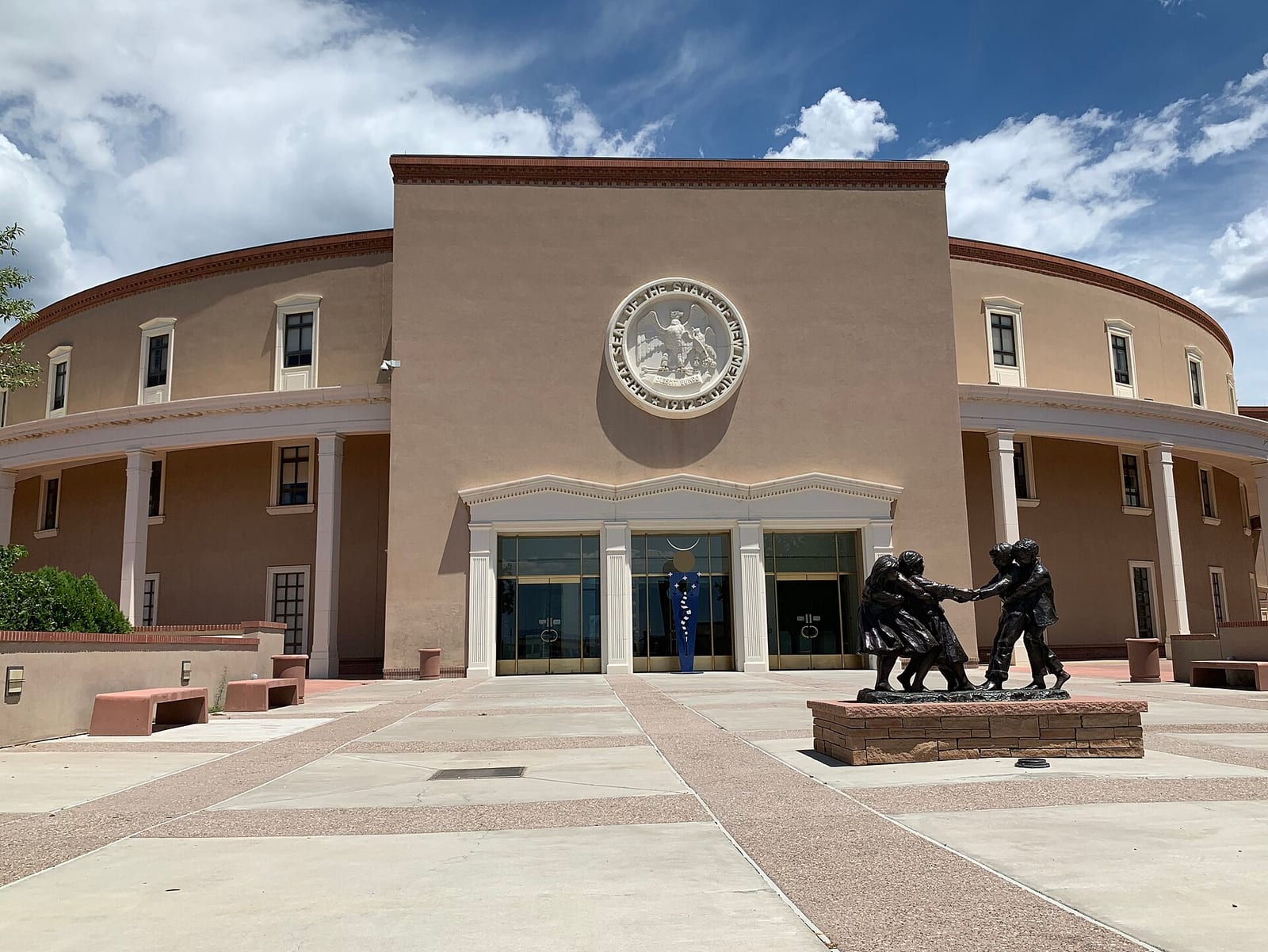 The New Mexico State Capitol, the round Roundhouse, in Santa Fe