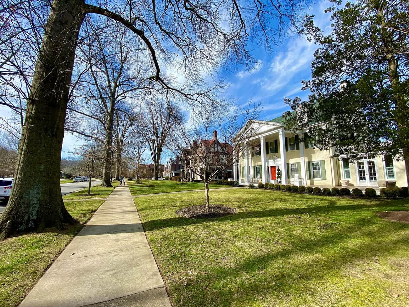 Brick and frame houses along 13th Avenue in the Ritter Park Historic District on the south side of Huntington, West Virginia